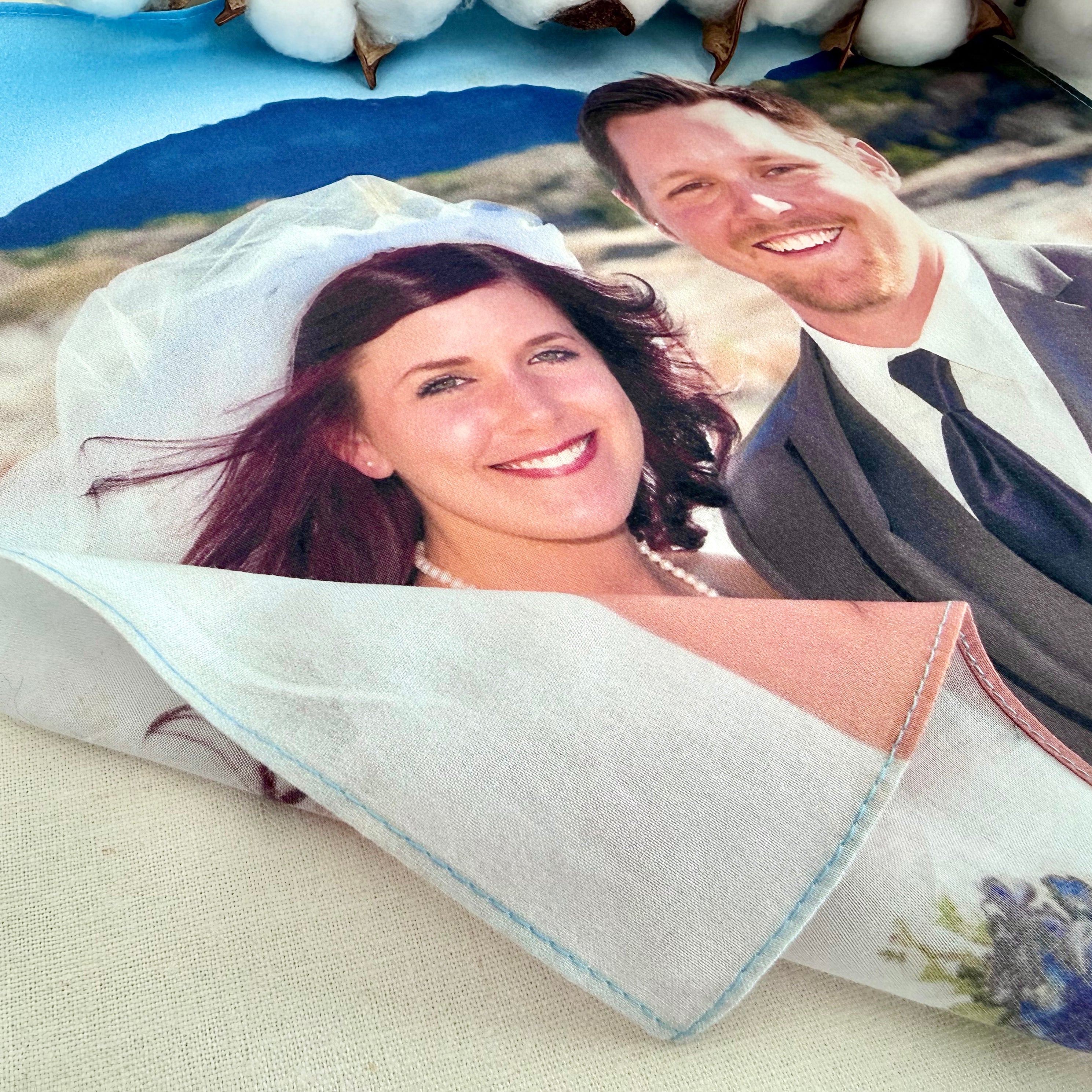 Custom Photo Handkerchief | Personalized Keepsake for People & Pets | Memorial · Birthday · Anniversary | 100% Premium Cotton
