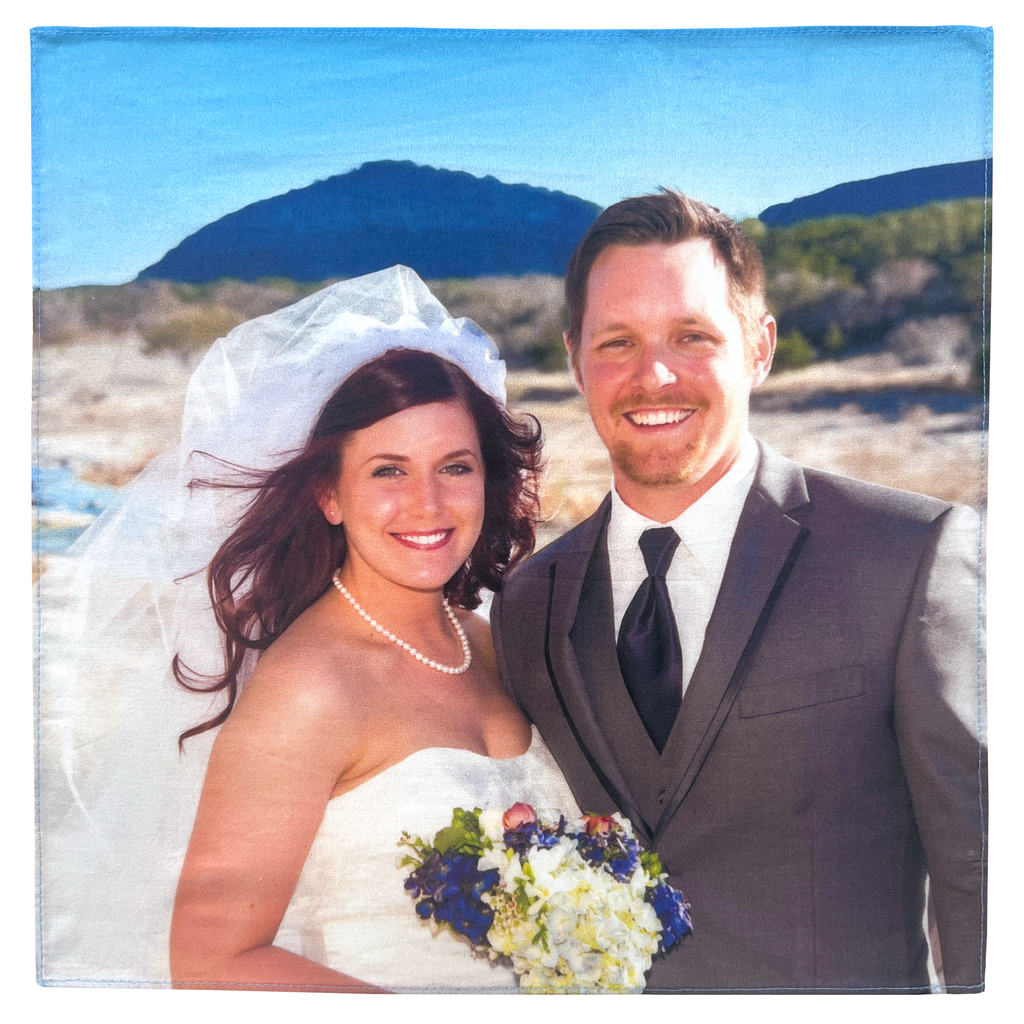 Custom Wedding Handkerchief Bulk | Personalized Photo Print | 100% Premium Cotton Keepsake